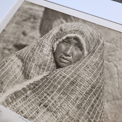 1915 Edward S. Curtis Nootka Woman Wearing Cedar Bark Blanket Photogravure