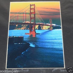 WOW Nice Signed Artist Golden Gate Bridge San Francisco CA Photograph Rare