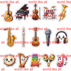 Printable Digital Stickers | Cute Cartoon Kids Sticker Bundle | 4K