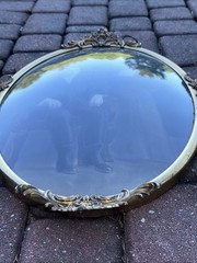 Antique Portrait Curved / Concave / Bubble Glass Metal Frame Early 1900’s Photo