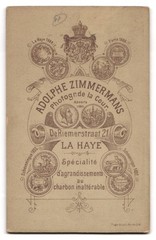 Photograph Adolphe Zimmermans, La Haye, DeRiemerstraat 21, middle-class man