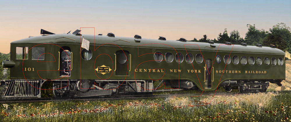 Photo Art Print of Central New York Southern Railroad McKeen Car 101 ca. 1920