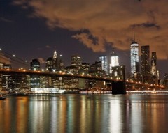 NEW YORK SKYLINE and BROOKLYN BRIDGE Glossy 16×20 Photo Print Art Poster