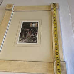 Barbara Sanson Photograph Art Print Framed Hollyhock Garden French Village 17”