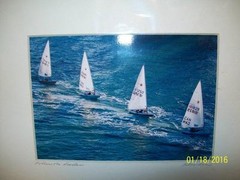 Original Ellen Schneider Florida Sailboat Real photo signed matted frame ready