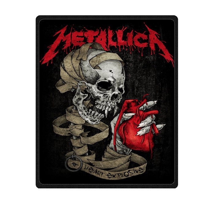 great metallica heart expl Soft Warm Single-Side Printing Flannel Fleece Blanket