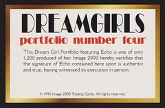 VINTAGE~IMAGE 2000~DREAM GIRLS PORTFOLIO #4~ECHO JOHNSON~1996~UNSIGNED~9X12~XLNT