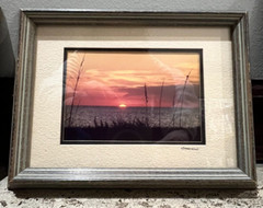 Vtg Barry Gamow Beach Photographs 4 Matted Framed 8” X 6” c1960s – 1980s Signed