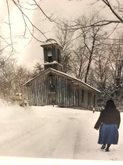 Dick Brown Photography Amish Woman and Church in Winter Signed Limited Edition