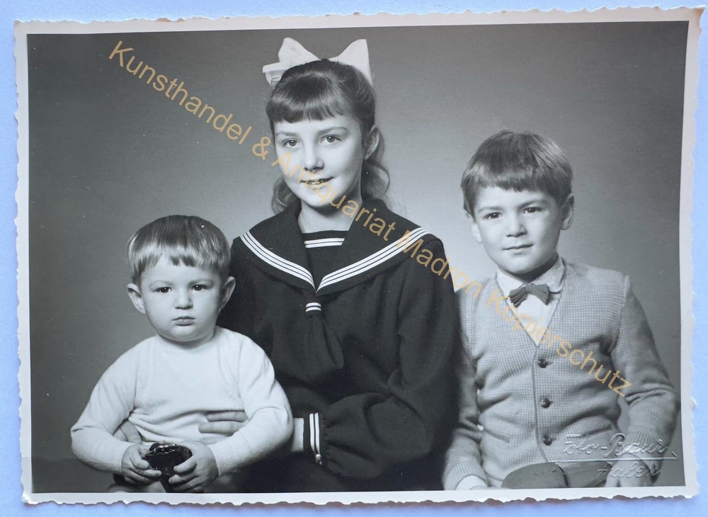 orig. Photo postcard Aalen children boy girl around 1935