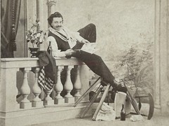 Self Portrait Of A Photographer To Identify c1860 Photo Stereo Vintage Album