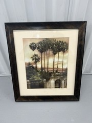 Vintage Serene Palms Framed Photograph Palms View by John Bilecky Vintage Art