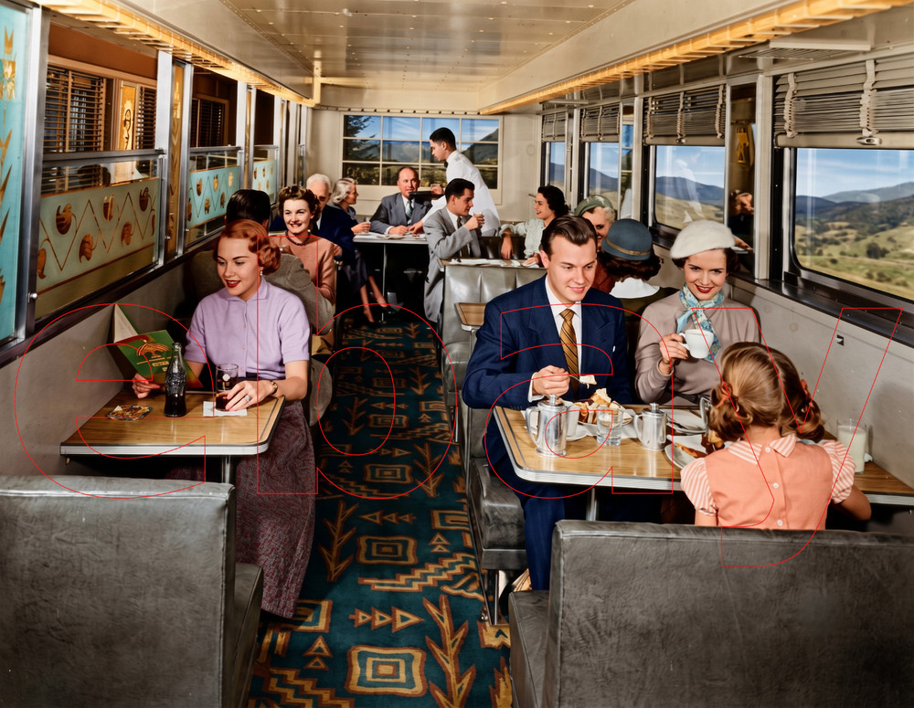 Photo Art Print Milwaukee Road Super Dome interior in 1952