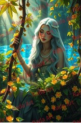 2 Set Forest Fairy Digital Image Picture Photo AI Art Sample Product Collection