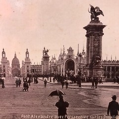 France PARIS Photo EXPOSITION UNVERSSELLE 1900 PONT ALEXANDRE vintage antique μ