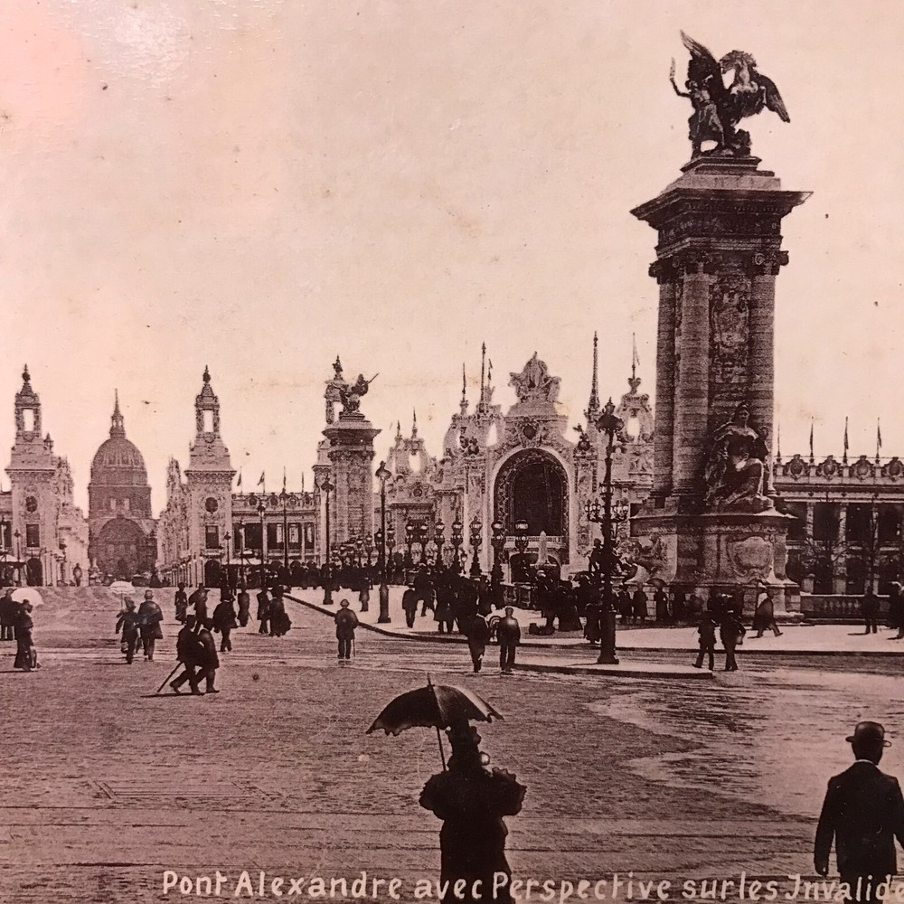 France PARIS Photo EXPOSITION UNVERSSELLE 1900 PONT ALEXANDRE vintage antique μ