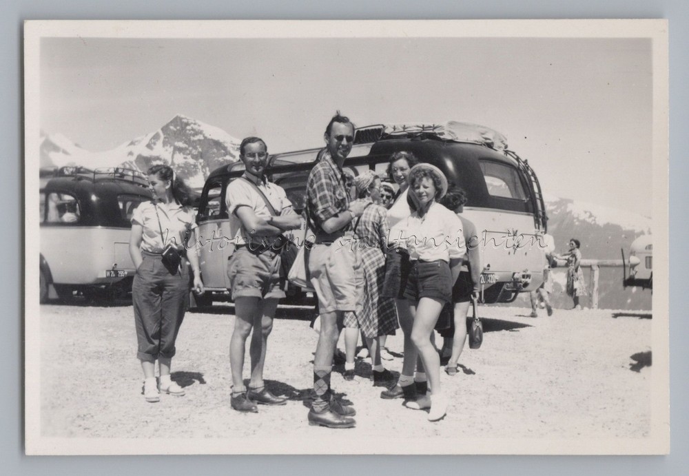 Grossglockner High Alpine Road Austria 1952 Coach Tourists Old Photo