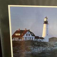Portland Headlight Lighthouse Coastal Seascape Photograph, Landscape Art