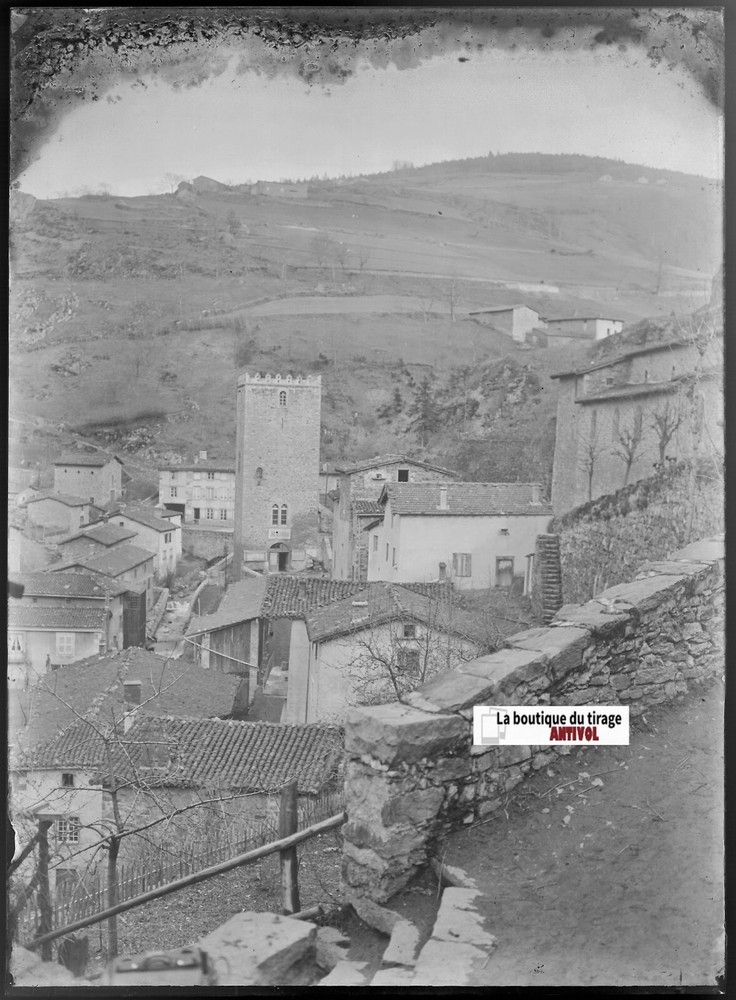 Doizieux, Loire, Vintage Glass Photo Plate, Black & White Negative 13×18 Cm