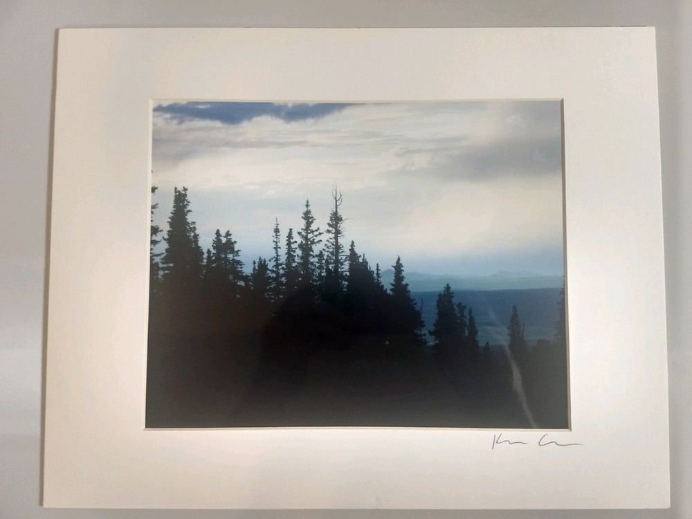 14″x11″ Matted Picture Photo Landscape Photography Print Sky Mountains Trees