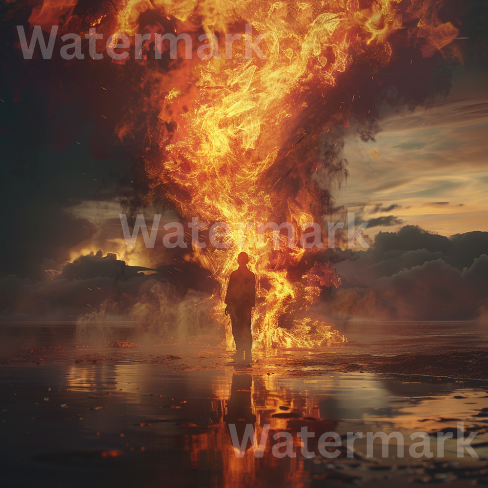 Majestic Firestorm Printable AI Digital Art Unique, Mystical, and Fiery Artwork