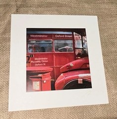 VTG ‘05 Signed JUREK NEMS 7.5”Photograph RED BUS WESTMINSTER COVENT GARDEN 10”Sq