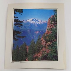 Vintage Pike’s Peak Rampart Colorado Mountains Photograph 70s 11″x13″ Boulder
