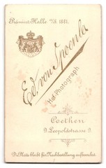 Photograph Ed. von Spoenla, Coethen, Leopoldstrasse 9, Portrait of a Young Man