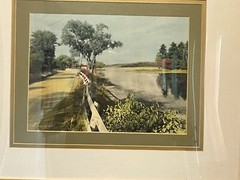 SIGNED SAWYER AMONOOSUC RIVER LITTLETON HAND TINTED PHOTOGRAPH FRAMED