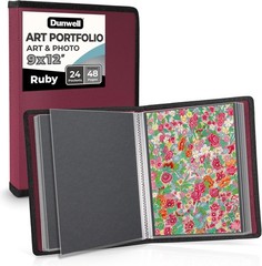 Art Portfolio 8.5×11 Folder (Ruby), Black Mounting Paper, Portfolio Binder for A