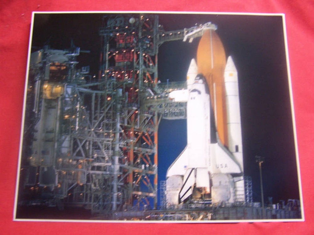 1981Night time print as, “COLUMBIA” stands on Pad 39A