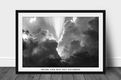 Celestial Photography Print – Sunbeams Bursting Through Storm Clouds in Oklahoma