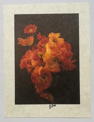 Vintage JONATHAN SINGER Orange POPPIES Bouquet FLOWER Botanica Signed PHOTOGRAPH