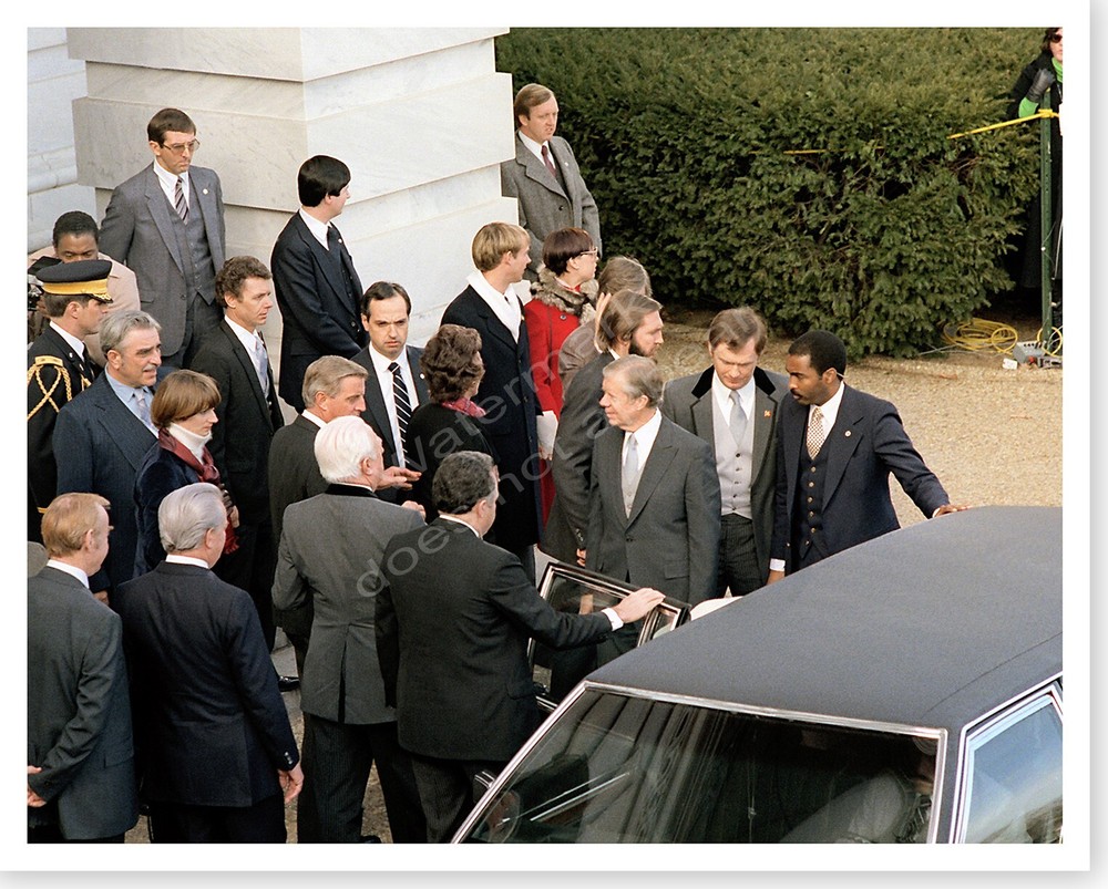 Jimmy Carter and Walter Mondale Leaving Capitol Hill 8×10 Silver Halide Photo