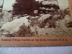 Photo Stereoscopic Siamese Twins Garden of the Gods Colorado Stereoview