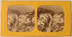 Stereoscopic day-night view, City of Barèges in France, Henri Guerard, 8.5x17cm