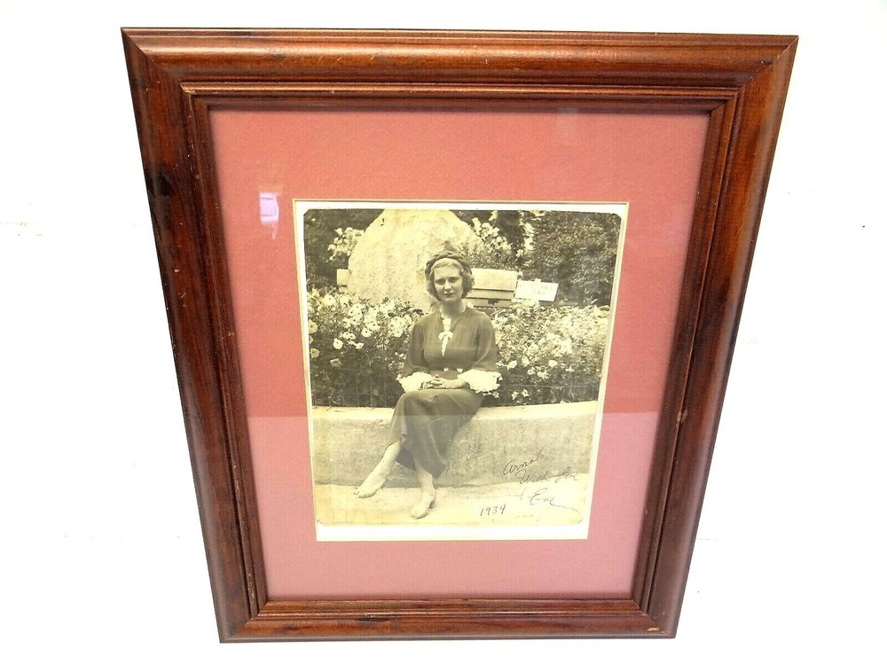 Original Eve 1934 Black & White Lady Flapper Photograph Photo Framed Portrait