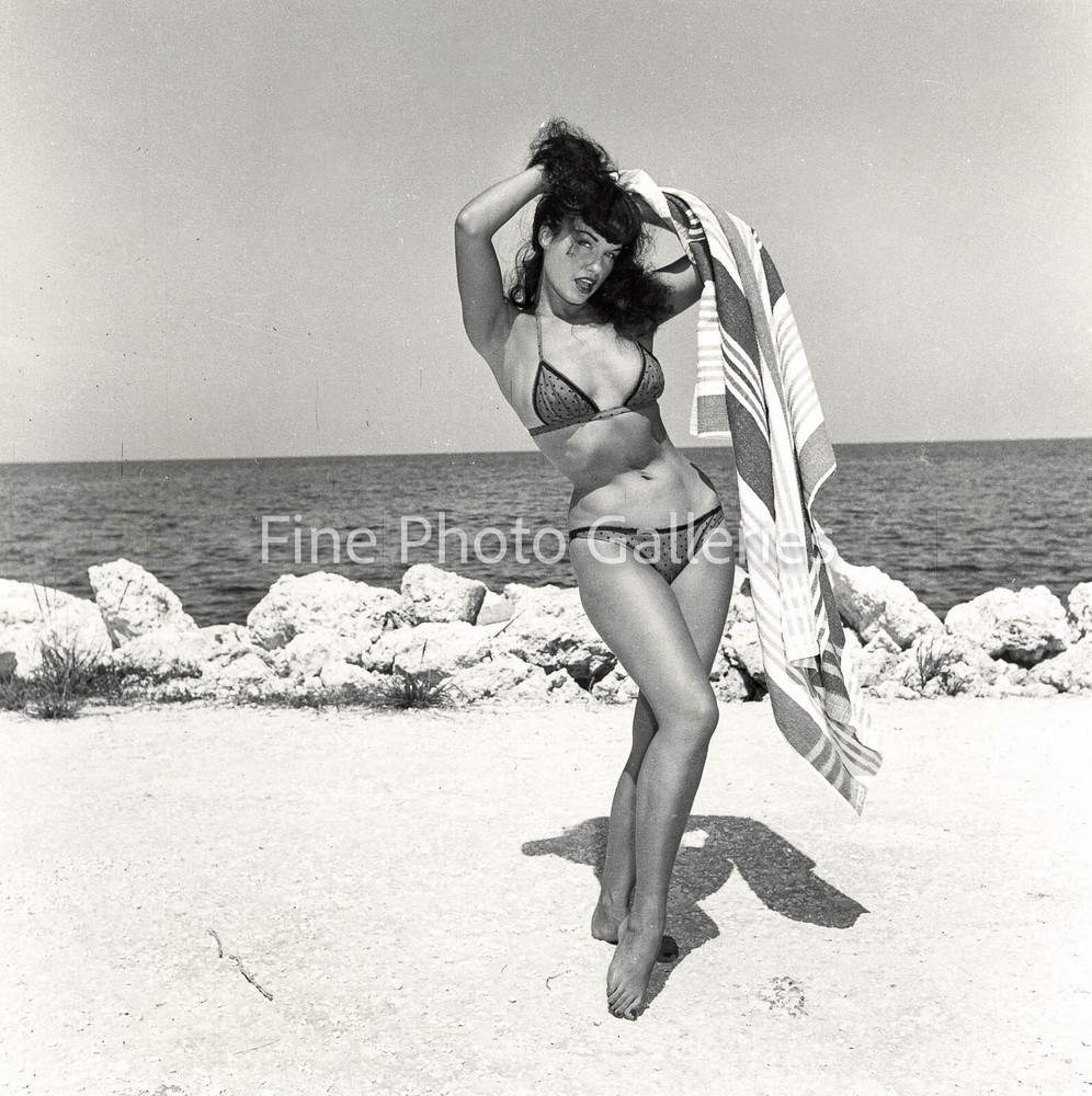 1954 Vintage BETTIE PAGE By BUNNY YEAGER Key West Original Stamped Silver Photo