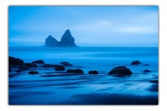 Pacific Coastal Photography Prints, Lone Ranch Beach, Minimal Blue Seascape