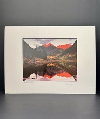 Hedy Signed Fine Art Photo “Maroon Bells” Matted Landscape Colorado Aspen
