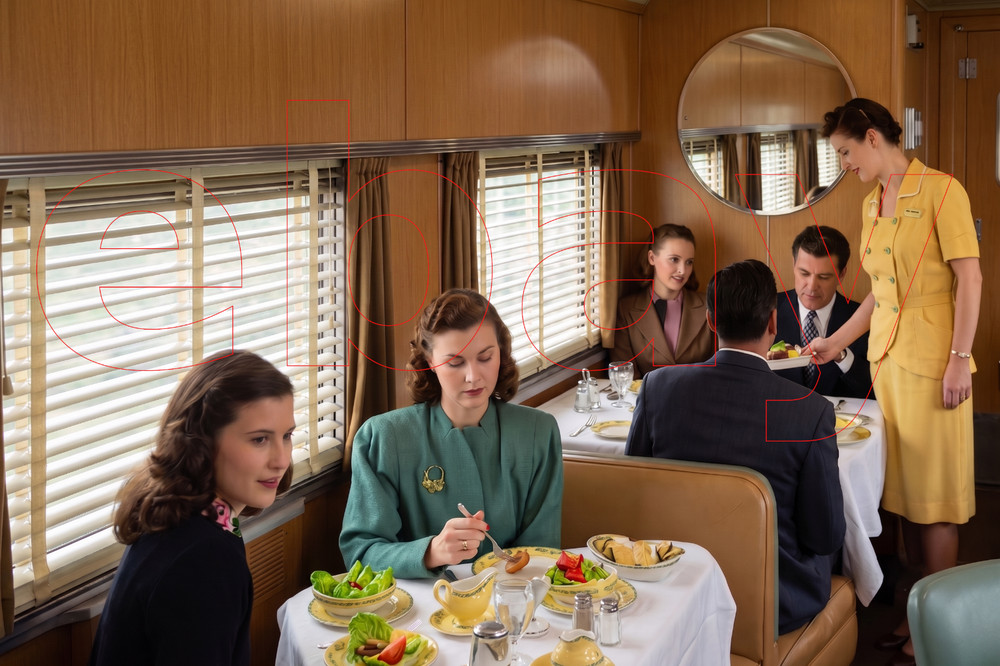 Photo Art Print of the Dining Car interior on the Pere Marquette Railway ca 1945