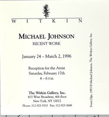 Michael Johnson Photography Show Announcement Card 1994 – Recent Work – Dodge