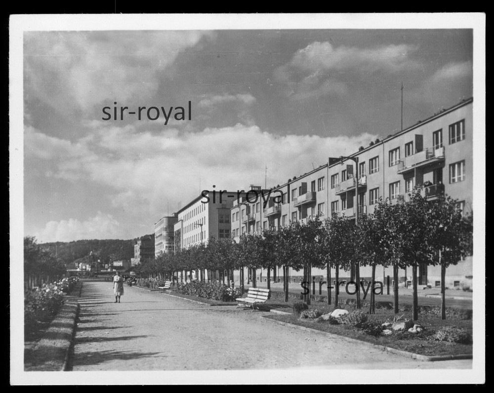Goth Harbour around 1940 – Park in the Old Town – Gdynia Gdynia – Photo 9x7cm