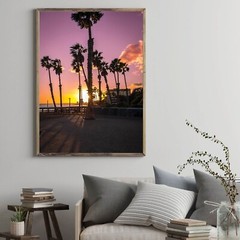 Palm Trees Sunset Ventura Beach, California Wall Art Photo Print