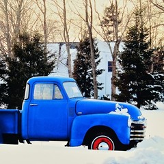 SCHELL Original Vintage Signed 1950s Chevy Pick Up Truck Landscape Photograph