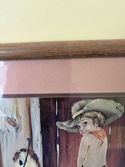 Little Cowboy/Girl Toilet Restroom G. Ranck Framed Print Western Theme Art