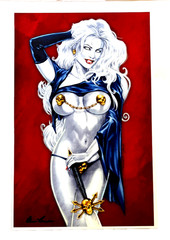 LADY DEATH EXCLUSIVE COFFIN SIGNED LIMITED EDITION ART PRINT COA NM+