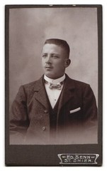 Photograph Ed. Senn, St. Imier, Photographer’s Monogram with Ornate Ve