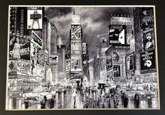 Lot Of 3 Matted Photo Prints Of NYC New York City Broadway Time Square 8×10