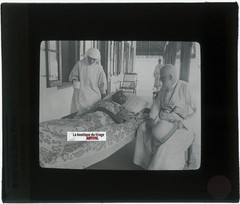 Hospital, Leprosy, Leper, Glass Plate Photo, Black & White, Positive 8.5×10 Cm